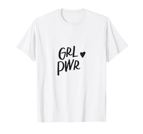 GRL PWR Girl Power Niedliches Herz Slogan für starke Frauen T-Shirt von Feministische Bekleidungsgeschäft