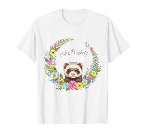 I Love Frettchen Frettchen Frauen Mädchen Kinder Tierliebhaber T-Shirt I Love Frettchen Frettchen Frauen Mädchen Kinder Tierliebhaber T-Shirt von Femiona Designs - Funny Ferret Lover Apparel Co.