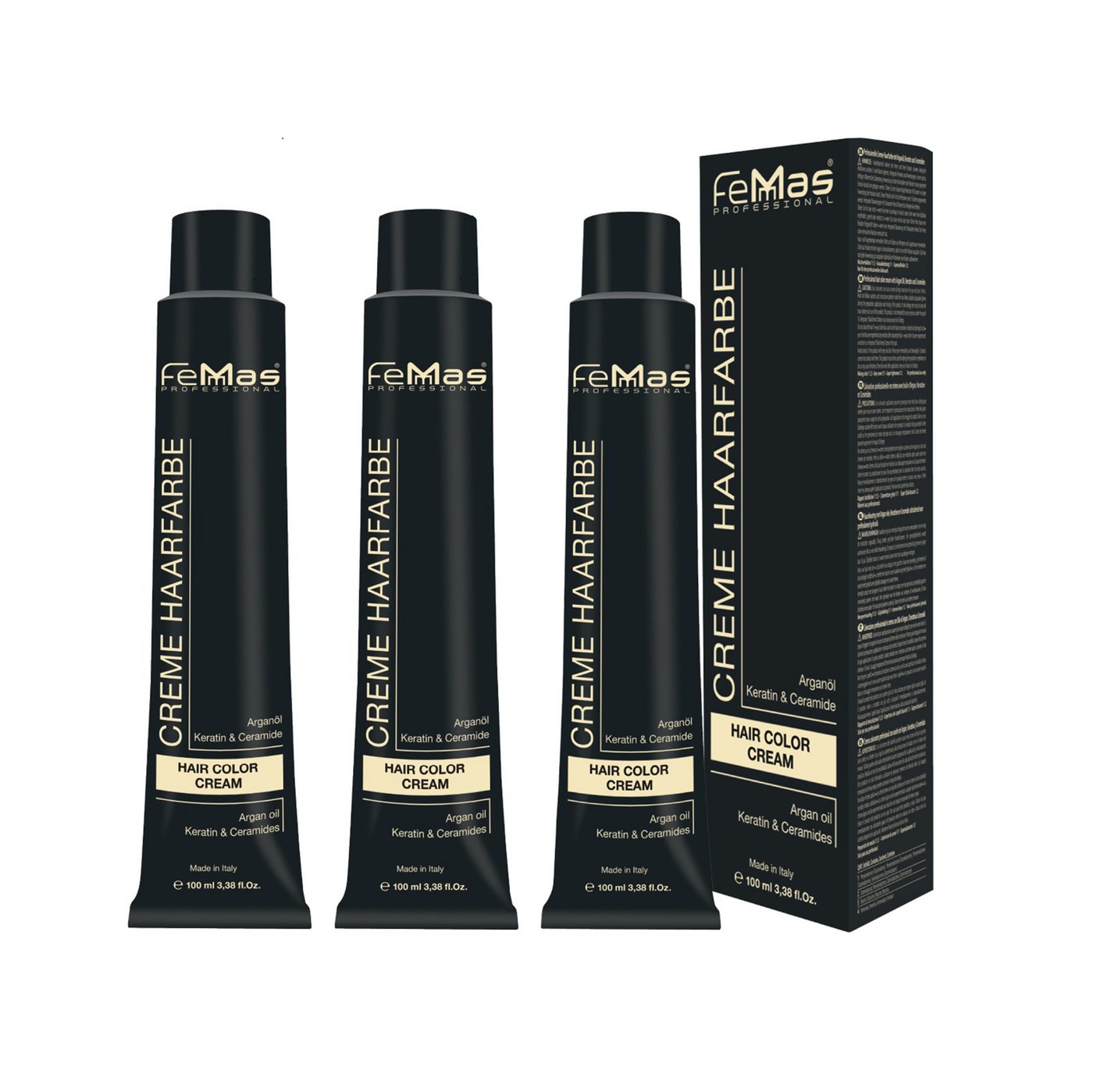 Femmas Premium Haarfarbe FemMas Haarfarbe Hellbraun Mahagoni 5.5 mit Arganöl 3x100 ml von Femmas Premium