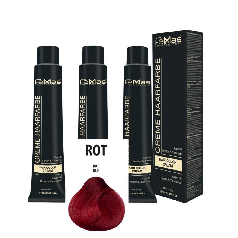 Femmas Premium Haarfarbe FemMas Haarfarbe mit Arganöl professionelle Coloration 3 x 100ml von Femmas Premium