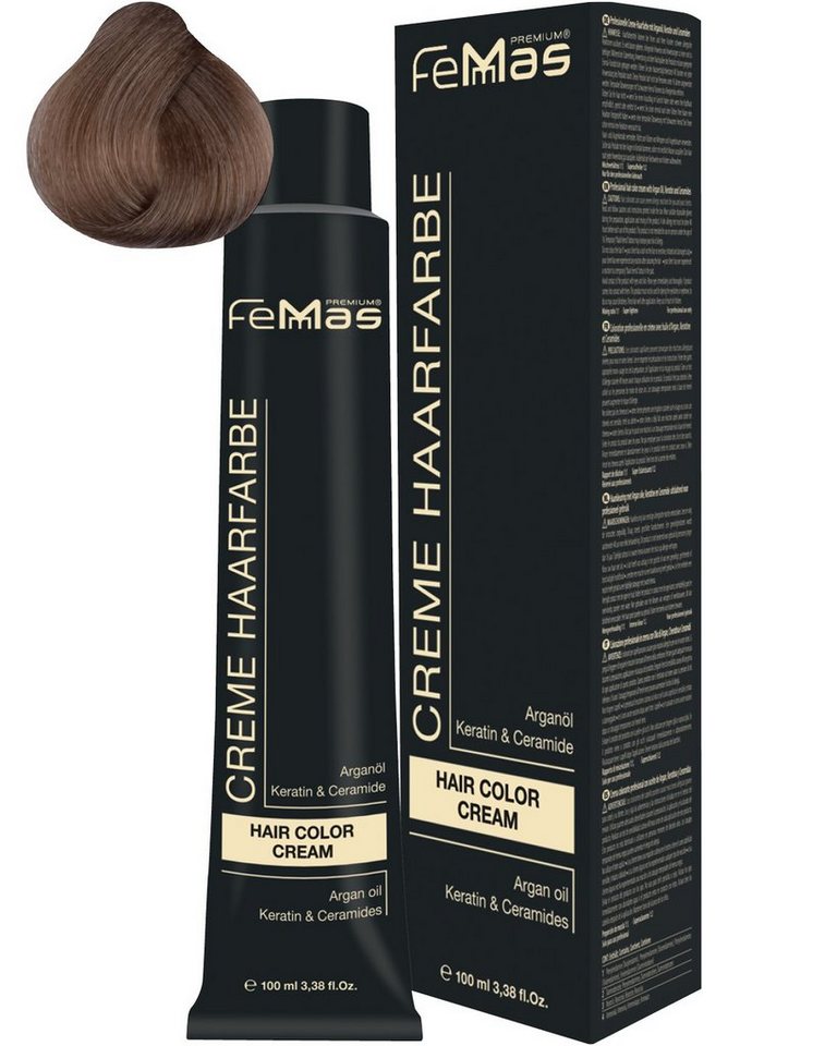 Femmas Premium Haarfarbe FemMas Hair Color Cream 100ml Haarfarbe Hellblond Asch Sand 8.13 von Femmas Premium