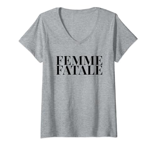 Damen Femme Fatale T-Shirt T-Shirt mit V-Ausschnitt Damen Femme Fatale T-Shirt T-Shirt mit V-Ausschnitt von Femme Fatale