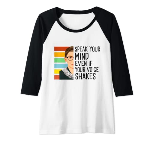 Damen Speak Your Mind Even if Your Voice Shakes Feminist Justice Raglan Damen Speak Your Mind Even if Your Voice Shakes Feminist Justice Raglan von Femme Power Tees