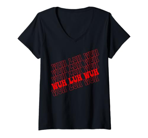 Damen Wuh Luh Wuh Wow T-Shirt mit V-Ausschnitt Damen Wuh Luh Wuh Wow T-Shirt mit V-Ausschnitt von Femme Pride Matching Couples Womens Designs