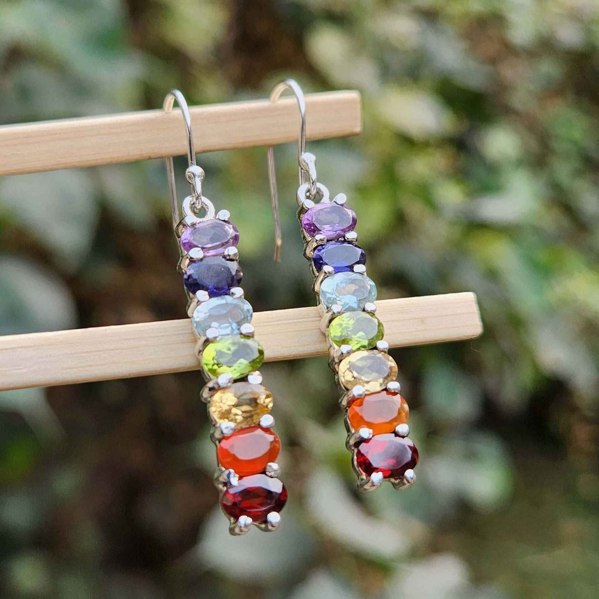 Familie Geburtsstein Ohrringe | 7 Chakra Heilstein Sieben Stein Silber Ohrring Schmuck Multistein Geschenk Familie Geburtsstein Ohrringe | 7 Chakra Heilstein Sieben Stein Silber Ohrring Schmuck Multistein Geschenk von FemmesBijoux
