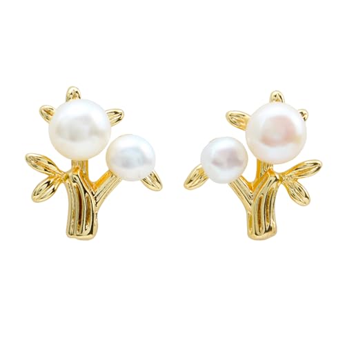 Süße Perlenohrringe Damen – Ast-Design mit Süßwasserperlen, 14K vergoldet, 925 Silberstecker, zart & verspielt – Schmuck für junge Frauen & Teenager Mädchen von Femmorya