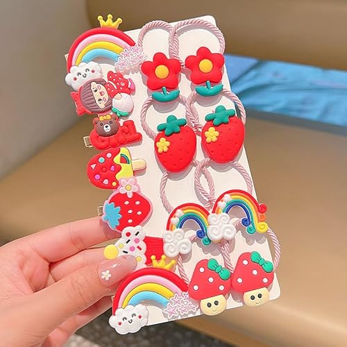 Femnow 15 Stück Haarspangen Mädchen, Erdbeeren Haarspangen und Erdbeer Haarreif Set Cartoon Kinder, Stirnband für Mädchen für Headwear Styling Femnow 15 Stück Haarspangen Mädchen, Erdbeeren Haarspangen und Erdbeer Haarreif Set Cartoon Kinder, Stirnband für Mädchen für Headwear Styling von Femnow