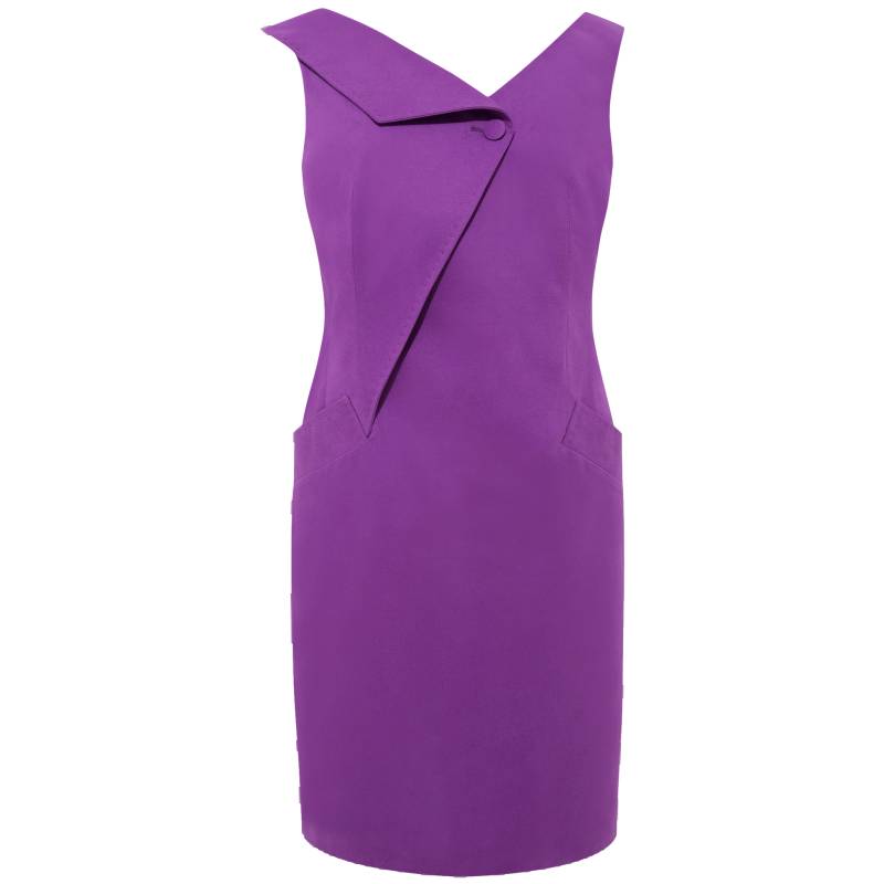 Asymmetric Lapel Tailored Cotton Dress (Purple) von Femponiq