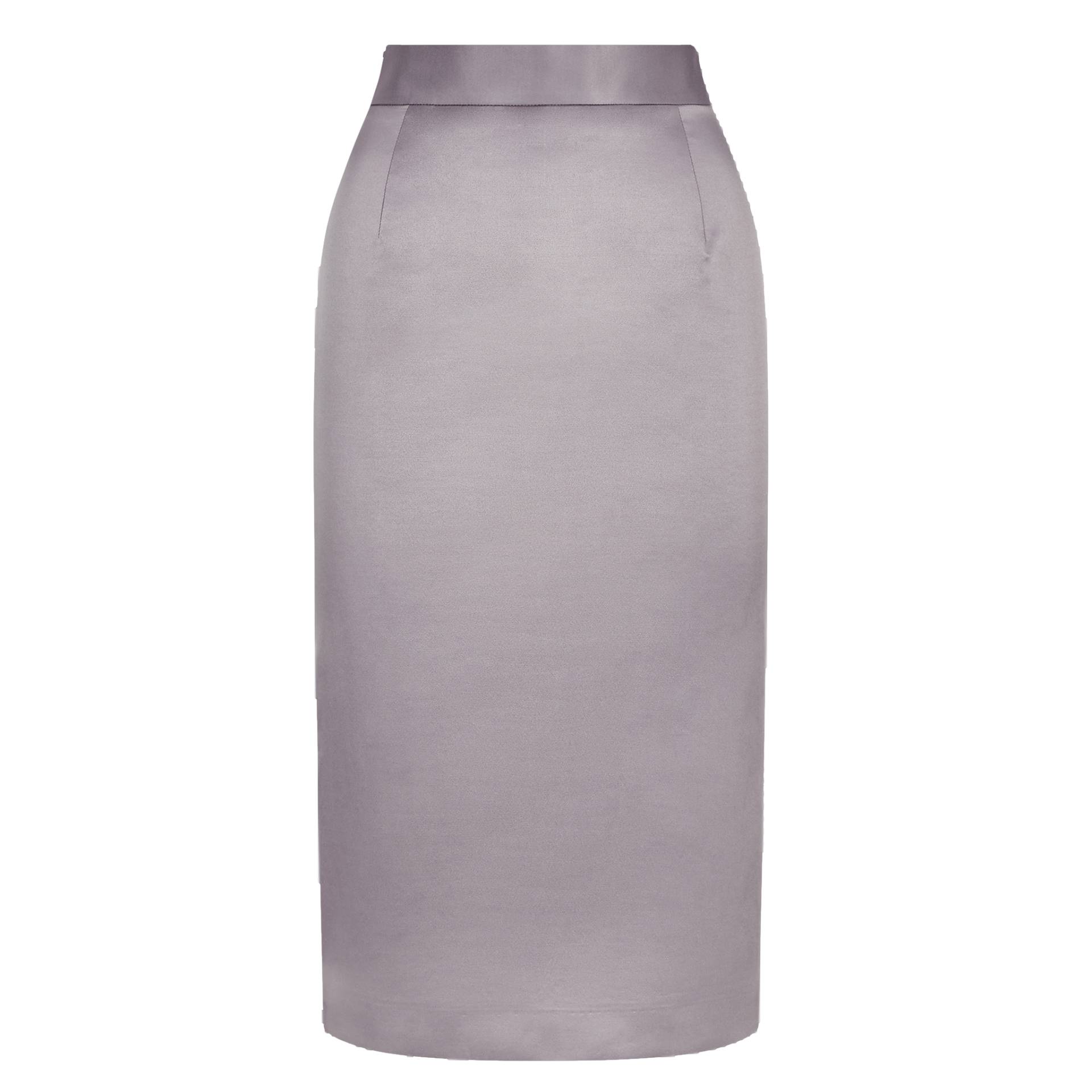 Cotton-Blend Sateen Pencil Skirt (Silver Grey) von Femponiq