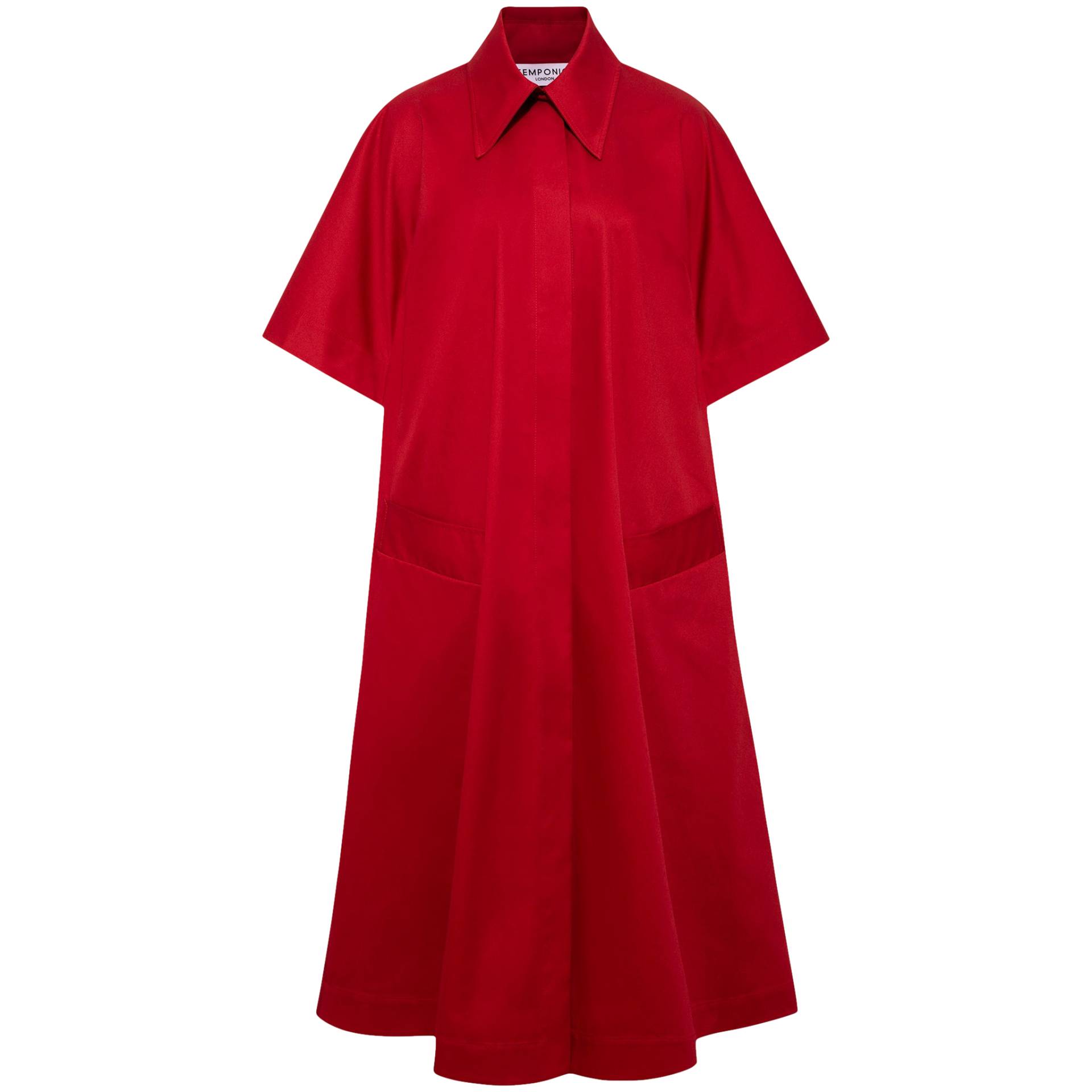 Oversized Cape Cotton Dress (Berry Red) von Femponiq