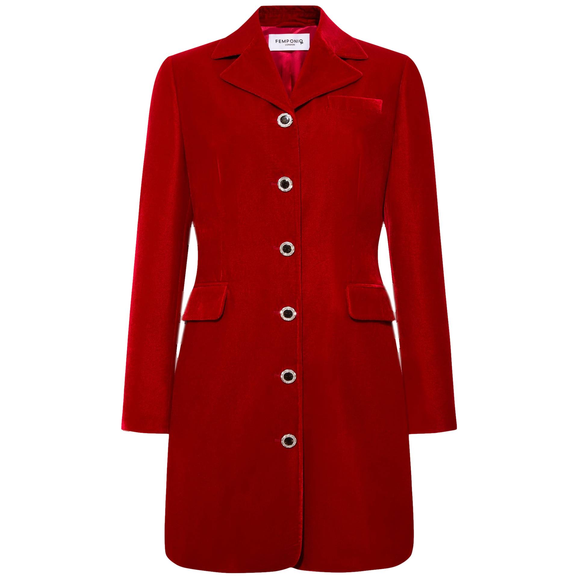 Velvet Tailored Blazer Dress - Red von Femponiq