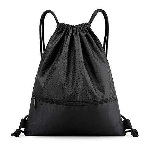 FenFang Turnbeutel mit Kordelzug, Kordelzugbeutel Sportrucksack Groß Turnsack Rucksack Beutel Faltbar, Tunnelzug Gymsack Sportbeutel Daypack Tagesrucksack mit Reißverschluß Innentasche Damen Herren von FenFang