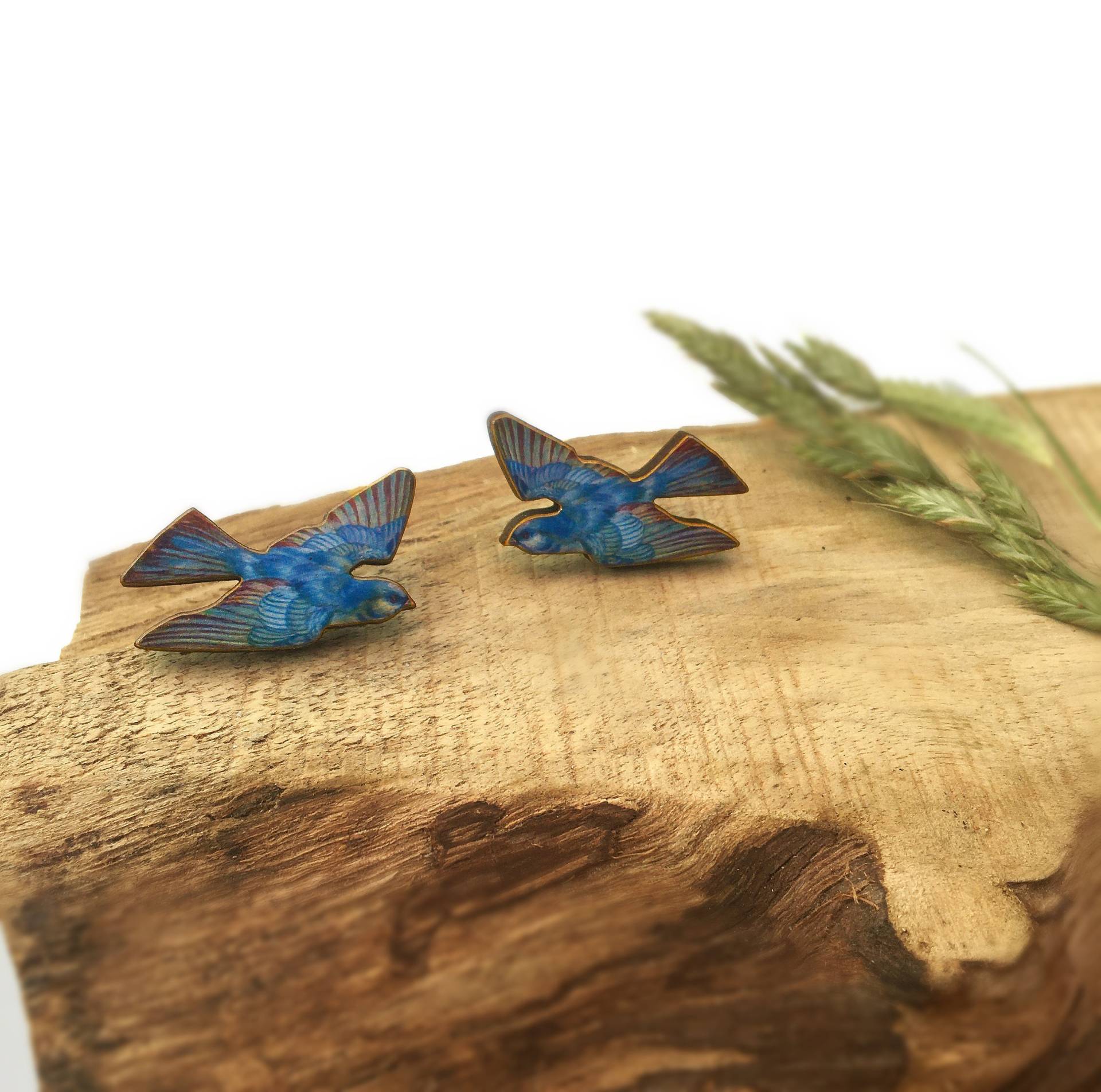 Blaue Vogel Kragennadeln, Anstecknadel Aus Holz von FenandCo