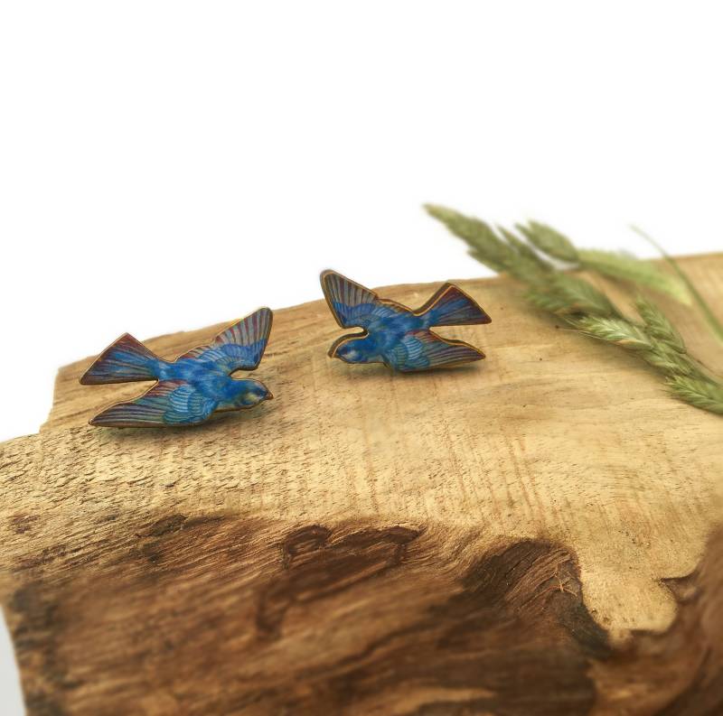 Blaue Vogel Kragennadeln, Anstecknadel Aus Holz Blaue Vogel Kragennadeln, Anstecknadel Aus Holz von FenandCo