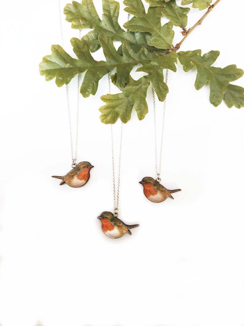 Rotkehlchen Halskette, Weihnachten Rotkehlchen, Geschenke Rotkehlchen Halskette, Weihnachten Rotkehlchen, Geschenke von FenandCo