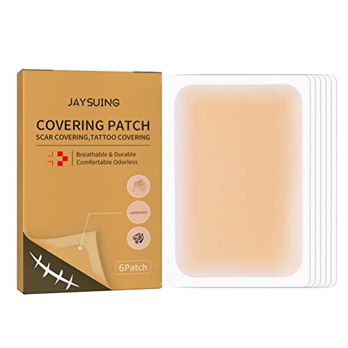 6 Stück/Box Tattoo Cover Up Aufkleber Skin Scar Cover Tap,Ultra-Thin Patch, Breathable and Waterproof Skin Concealing Tape Tattoo Flaw, Conceal Sticker Patch von Bizzico