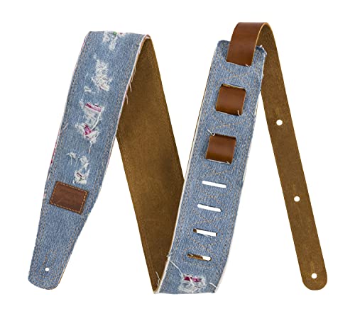 Fender x Wrangler® Ripped Denim Strap Indigo Guitar Strap von Fender