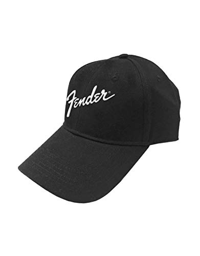 Klassische Schwarze Baseballkappe mit gesticktem Fender-Logo von Fender