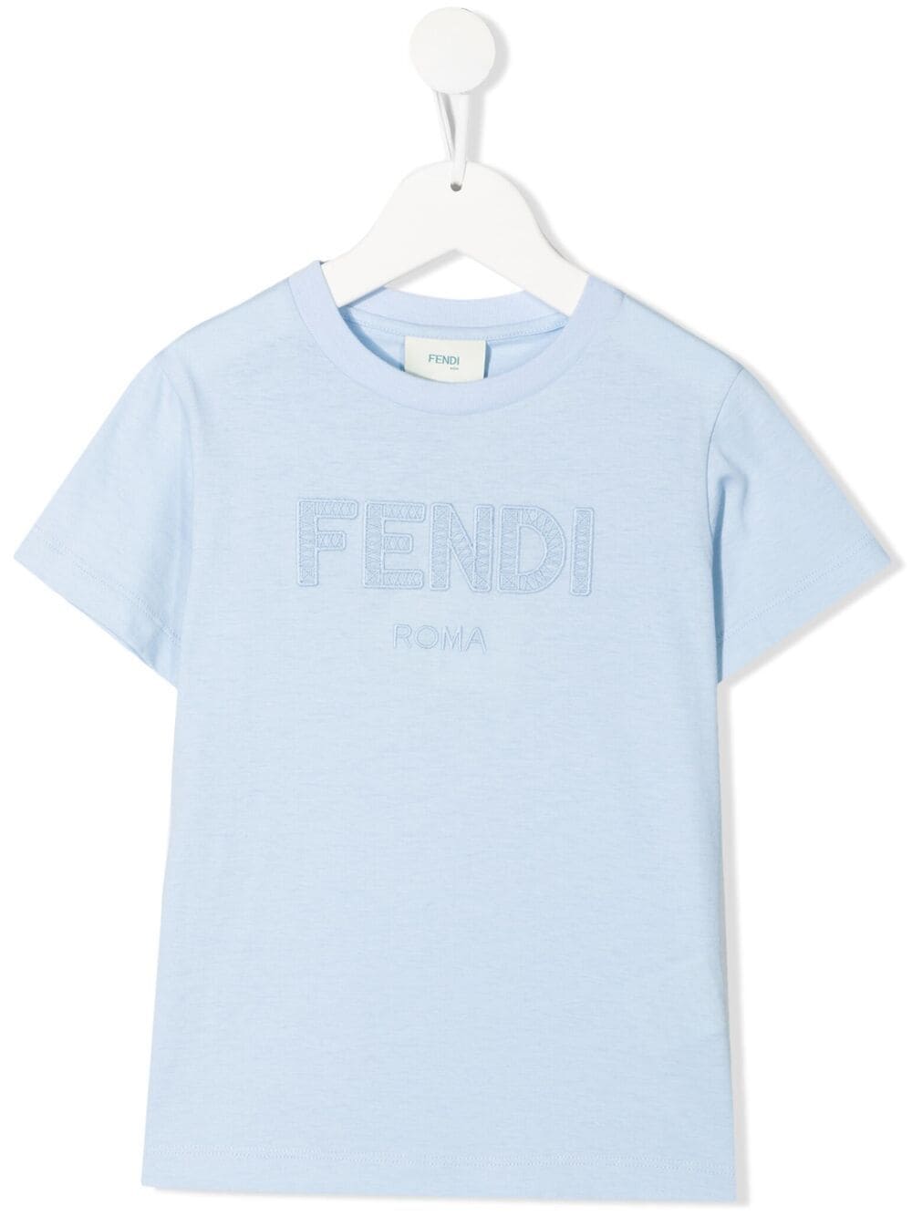 Fendi Kids T-Shirt mit Logo-Stickerei - Blau von Fendi Kids