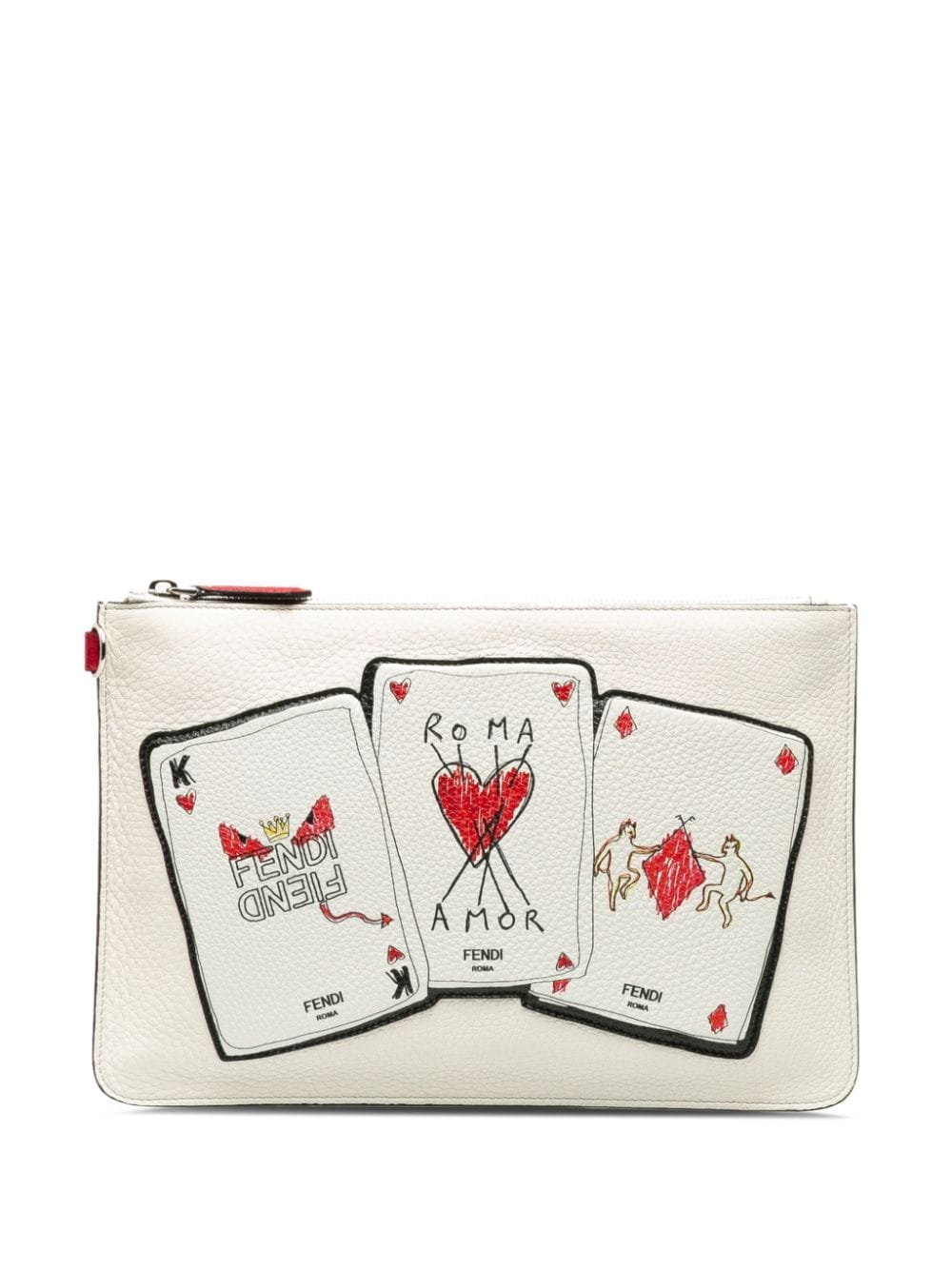 Fendi Pre-Owned 2010-2023 Playing Cards Clutch - Weiß von Fendi Pre-Owned