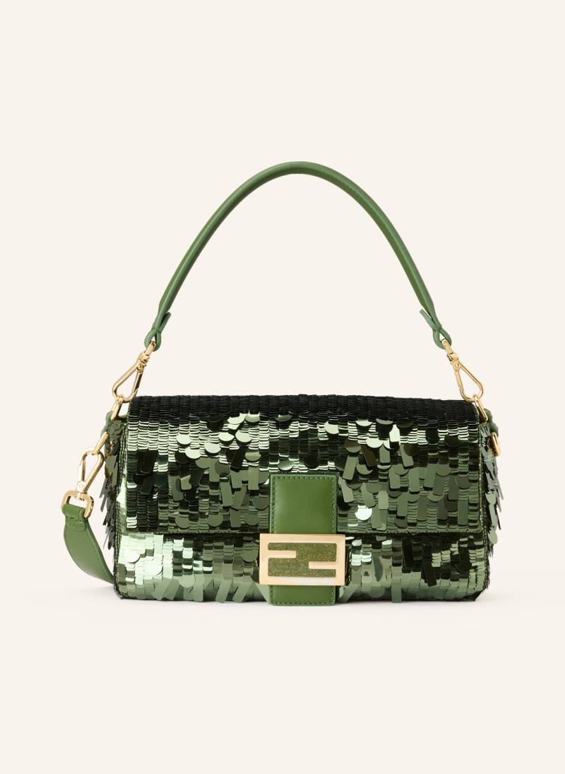 Fendi Handtasche Baguette Mit Pailletten gruen von Fendi