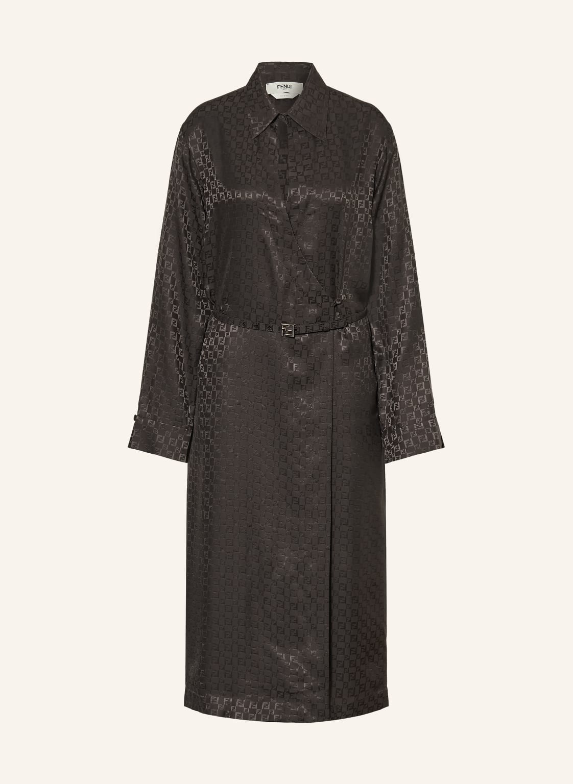 Fendi Wickelkleid Aus Seide braun von Fendi