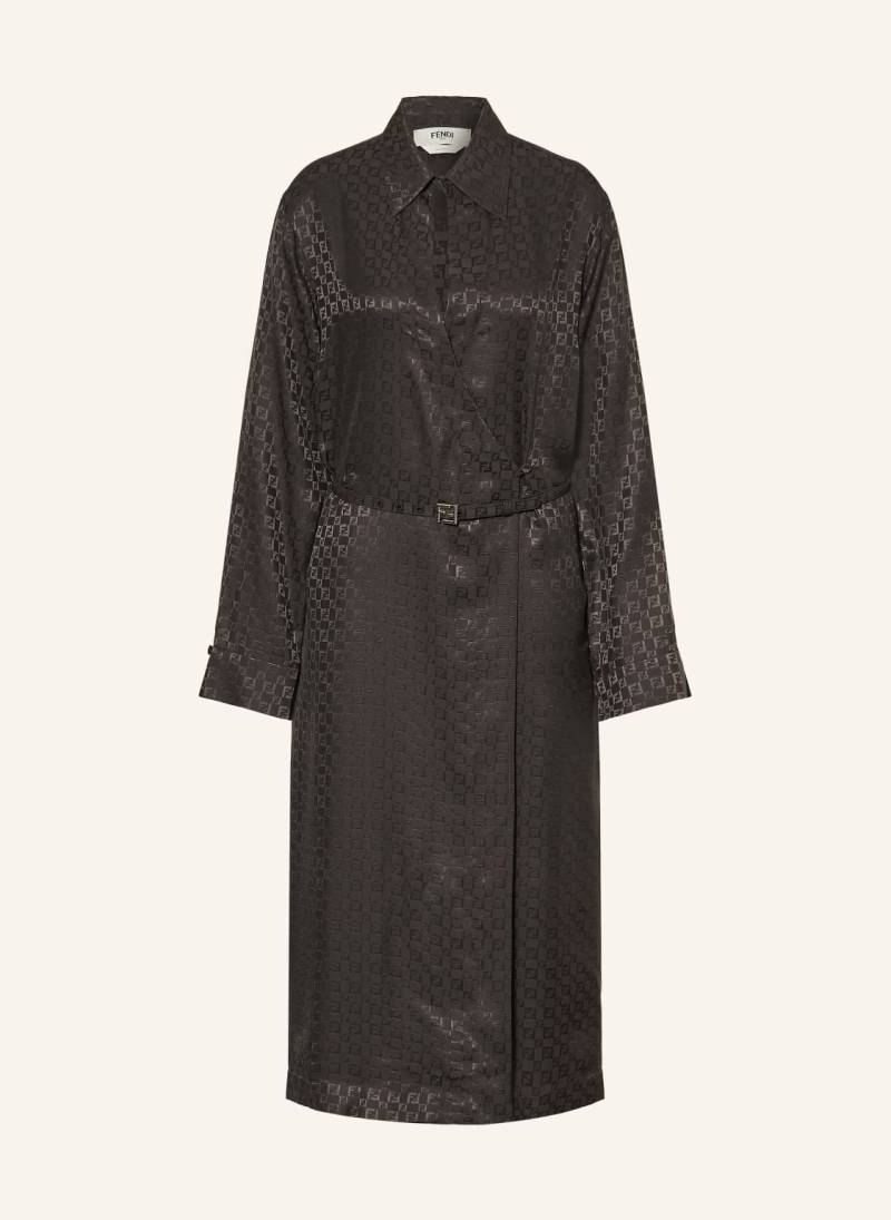Fendi Wickelkleid Aus Seide braun von Fendi