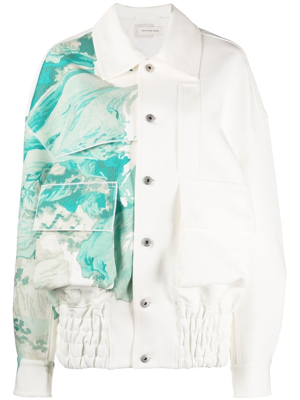 Feng Chen Wang Jeansjacke mit Print - Weiß von Feng Chen Wang