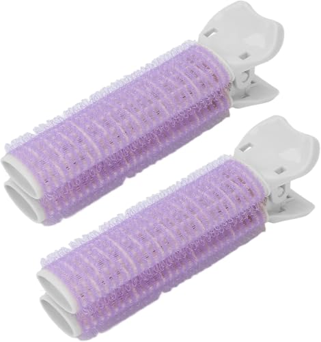 Volumengebendes Haarwurzel-Clips, tragbar, Mehrzweck-Haarwurzel-Clips, DIY, stilvolles lockiges Haar für Frauen und Mädchen, für Zuhause, Reisen, Salon, Violett, 2 Stück von FengQingHuaGG