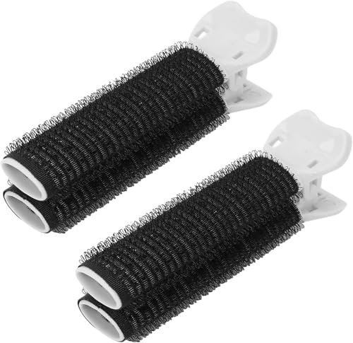 Volumenspendende Haarwurzel-Clips, tragbar, Mehrzweck-Haarwurzel-Clips, DIY, stilvolles lockiges Haar für Frauen und Mädchen, für Zuhause, Reisen, Salon, Schwarz, 2 Stück von FengQingHuaGG