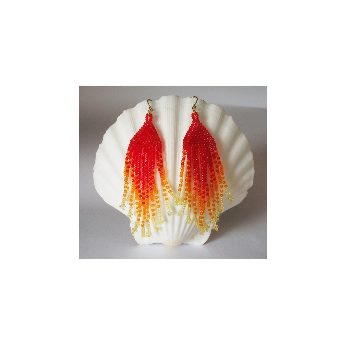 Edle Rocailles Glasperlen - Ohrringe "Fire"/Feuer, Leidenschaft, Fransenohrringe, Handmade, Ein Einzelstück Edle Rocailles Glasperlen - Ohrringe "Fire"/Feuer, Leidenschaft, Fransenohrringe, Handmade, Ein Einzelstück von FengShuiLotusgarden