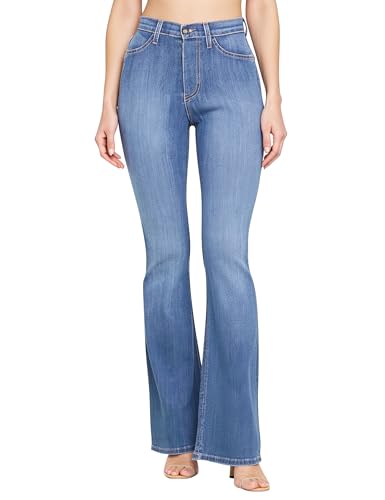 Fengbay Flared Jeans Damen, High Waist Stretch Bootcut Damenjeans Trendy Schlaghose Hosen Jeans mit 4 Taschen von Fengbay