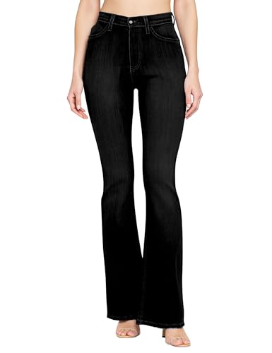 Fengbay Flared Jeans Damen, High Waist Stretch Bootcut Damenjeans Trendy Schlaghose Hosen Jeans mit 4 Taschen von Fengbay