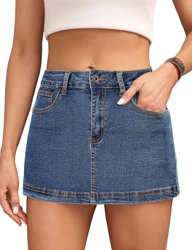 Fengbay Jeansrock Damen,High Waisted Denim Mini Skirt Casual Stretch Ladies Jeansrock Damen Kurz Jean Skirt with Pocket Fengbay Jeansrock Damen,High Waisted Denim Mini Skirt Casual Stretch Ladies Jeansrock Damen Kurz Jean Skirt with Pocket von Fengbay