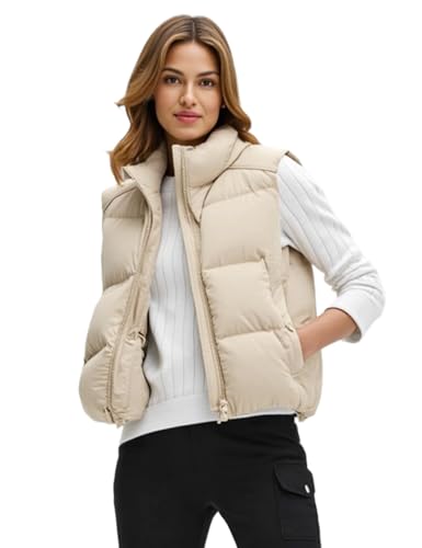 Reitweste Damen, Damenwesten Ärmellose mit Stehkragen Leicht Steppweste Gepolsterte Daunenweste für Herbst und Winter von Fengbay