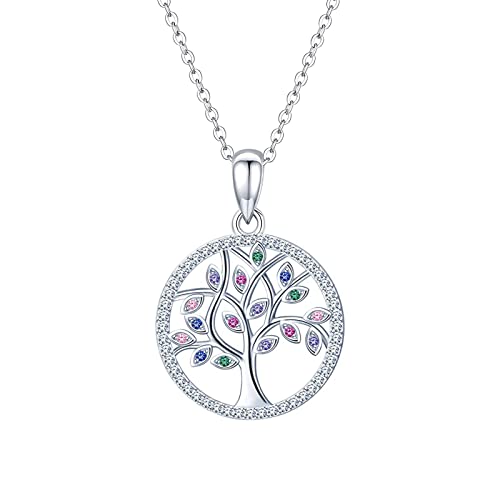 Lebensbaum Anhänger, Baum des Lebens Kette, 925 Sterling Silber Lebensbaum Kette, Baum Des Lebens Anhänger, Kette mit Lebensbaum, Damen Halskette Baum Des Lebens Geschenke für Frauen Mutter Schwester von Fengguock