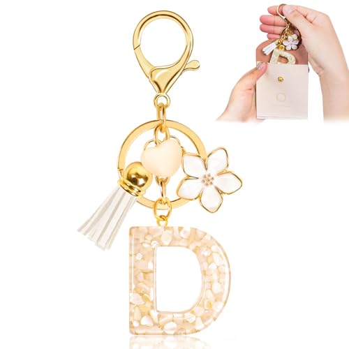 Fengguock Schlüsselanhänger Schlüssel Buchstabe Anhänger Schlüsselanhänger mit Anfangsbuchstaben Herzförmig Mädchen Keychain mit Blume Geschenk für Mädchen-D Fengguock Schlüsselanhänger Schlüssel Buchstabe Anhänger Schlüsselanhänger mit Anfangsbuchstaben Herzförmig Mädchen Keychain mit Blume Geschenk für Mädchen-D von Fengguock