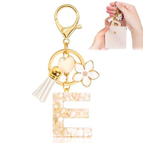 Fengguock Schlüsselanhänger Schlüssel Buchstabe Anhänger Schlüsselanhänger mit Anfangsbuchstaben Herzförmig Mädchen Keychain mit Blume Geschenk für Mädchen-E Fengguock Schlüsselanhänger Schlüssel Buchstabe Anhänger Schlüsselanhänger mit Anfangsbuchstaben Herzförmig Mädchen Keychain mit Blume Geschenk für Mädchen-E von Fengguock