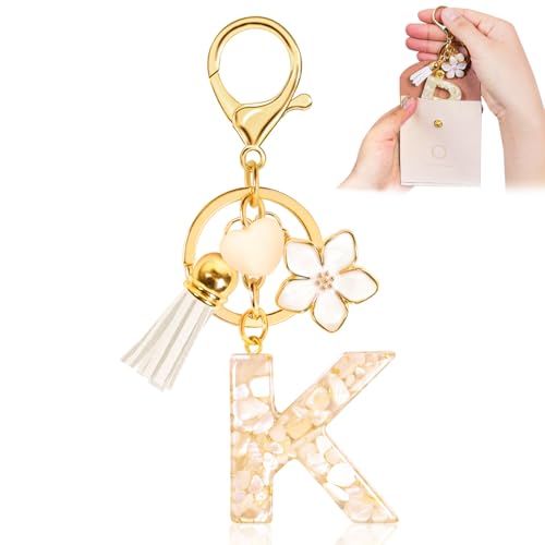 Fengguock Schlüsselanhänger Schlüssel Buchstabe Anhänger Schlüsselanhänger mit Anfangsbuchstaben Herzförmig Mädchen Keychain mit Blume Geschenk für Mädchen-K Fengguock Schlüsselanhänger Schlüssel Buchstabe Anhänger Schlüsselanhänger mit Anfangsbuchstaben Herzförmig Mädchen Keychain mit Blume Geschenk für Mädchen-K von Fengguock