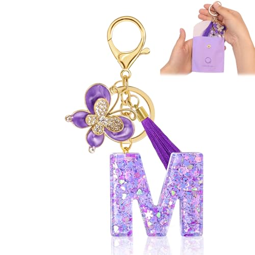 Fengguock Schlüsselanhänger Schlüssel Buchstabe Anhänger Schlüsselanhänger mit Anfangsbuchstaben Mädchen Keychain mit Schmetterling Geschenk für Mädchen Lila-M Fengguock Schlüsselanhänger Schlüssel Buchstabe Anhänger Schlüsselanhänger mit Anfangsbuchstaben Mädchen Keychain mit Schmetterling Geschenk für Mädchen Lila-M von Fengguock