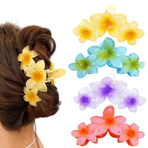 Blumen Haarklammer, 6 Stück Strandblumen, Kunststoff Haarklammern für Frauen Mädchen Haarstyling Zubehör von Fenglin-joy