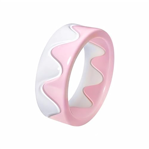 Fengw 2 in 1 Paarring aus Keramik mit Wellen Ring Ehering Herren Damen, Keramik von Fengw