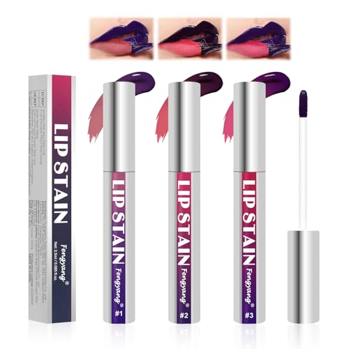 Fengyang® Lip Gloss Stripper Set, Matt Lip Tint Peel Off, Peel Off Lip Stain Lip Tint Set, Tattoo Magic Color Matte Nude Lipgloss, Langlebiger Wasserdichter Peel Off Lipliner (purpose, 3Pcs) von Fengyang
