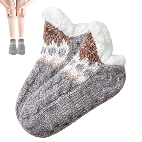 Bodensocken für den Winter, Weiche und warme Lammwollsocken mit Anti-Rutsch-Gripper, Wintersocken für Lounge, Arbeitszimmer, Wohnzimmer, Schlafzimmer, Spielzimmer, Esszimmer Fenhua von Fenhua