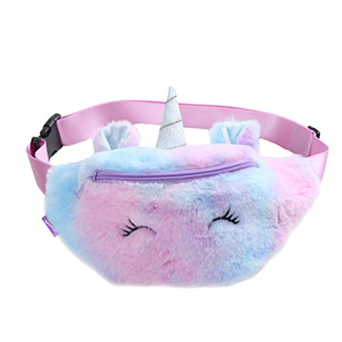 FENICAL Gürteltasche Mädchen Einhorn Plüsch Hüfttasche süße kleine Brusttasche Cartoon Schlinge Reisetasche für Baby Kinder Mädchen - violett von Fenical