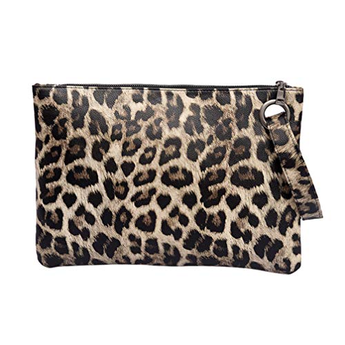 Fenical Clutch Handtasche Leopard Umschlagtasche Elegante Abendtasche für Damen Damen - gelber Leopard von Fenical