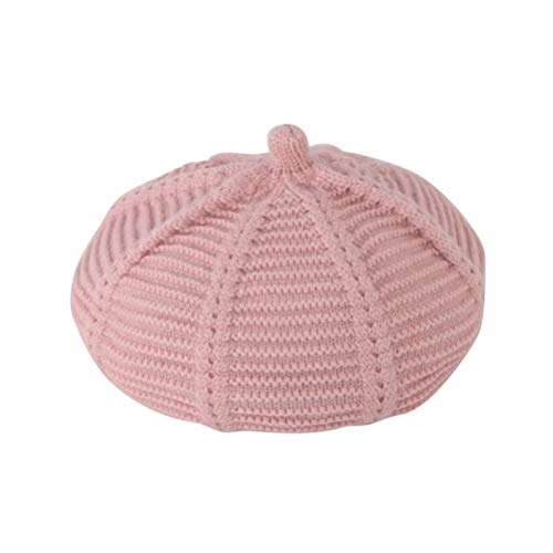 Fenical Herbst Winter Süße Einfarbige Wolle Weben Baskenmützen für Kinder Mädchen (Pink) von Fenical