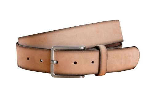 FENIX Gürtel Herren, verstellbarer Ledergürtel Celebrate Ivory Glow Größe 110 cm, Ledergürtel Herren mit Schnalle, 35 mm breit, Gürtel aus Nubukleder von Fenix Fashion