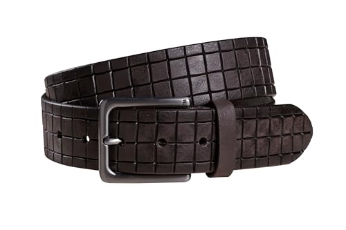 FENIX Gürtel Herren, verstellbarer Ledergürtel Lucca Espresso Brown Größe 110 cm, Jeansgürtel mit Schnalle, 40 mm breit von Fenix Fashion