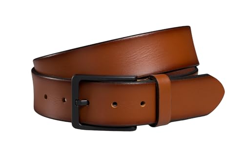 FENIX Gürtel Herren, verstellbarer Ledergürtel PONZA, Größe 85 cm bis 115 cm, schwarze Schließe, 40 mm breit, Gürtel aus Büffelvollleder, Handgefertigt von Fenix Fashion